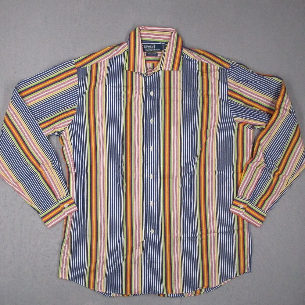 Vintage Polo Ralph Lauren Shirt Mens Large Multicolored Westerton Button Up Y2K